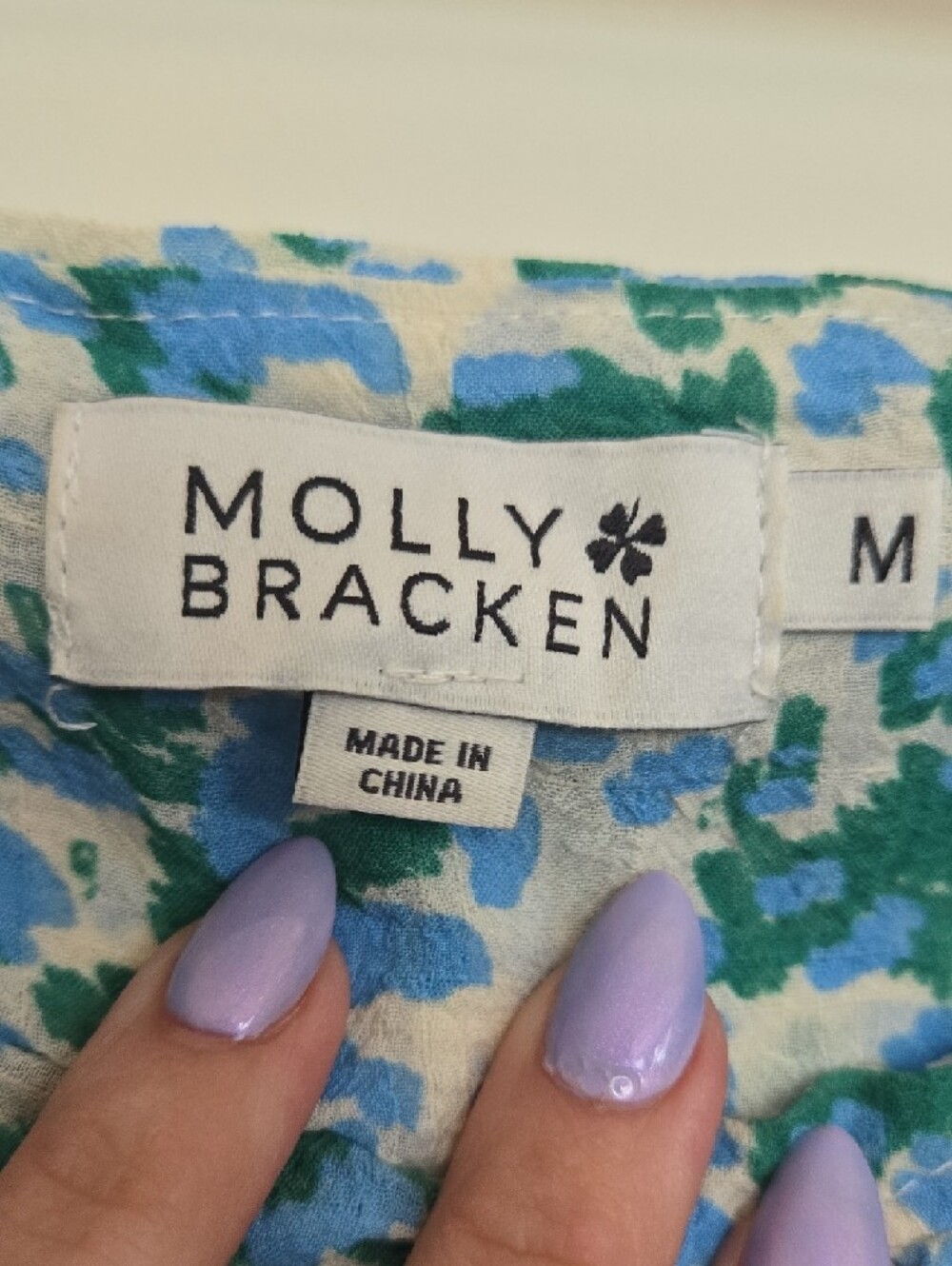 Molly Bracken Floral Ruffle Top in Blue and Green - Picture 5 of 6